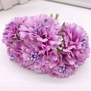 Цветы на проволоке "Астра" 6 шт. 10 см