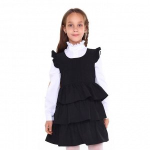 Сарафан школьный для девочек , цвет чёрный, рост 134 см
