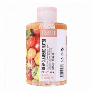 Jigott Очищающая вода для лица FRUIT MIX DEEP CLEANSING WATER Фруктовый микс 530мл