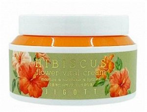 Jigott крем для лица Витаминный HIBISCUS FLOWER VITAL CREAM с экстрактом гибискуса 100м