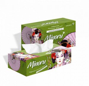 Салфетки бумажные YOKO Minoru Зеленый чай 200шт 2-х сл коробка (30)