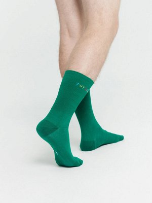 Носки мужские зеленые с рисунком в виде надписи Тутэйшы (1 упаковка по 5 пар)