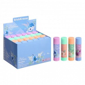 Клей-карандаш 19 г ErichKrause EasyStick Pastel Bloom PVP, экономичный расход, микс