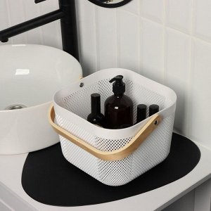 Корзина для хранения LaDо́m «Скандинавия», квадратная, 23.5x24x18 см, белая