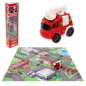 Набор игровой «Пожарная служба», с игровым ковриком и инерционной машиной
