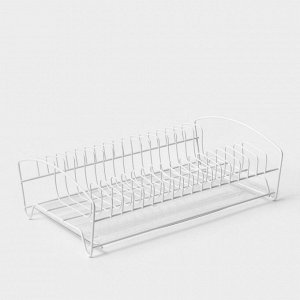 Сушилка для посуды с поддоном, 39x25x12 см, белый