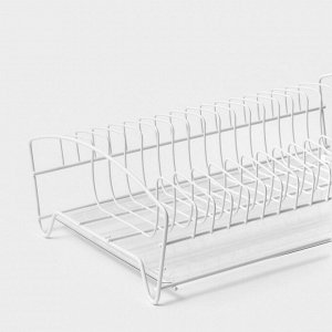 Сушилка для посуды с поддоном, 39x25x12 см, белый