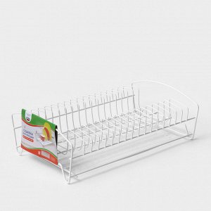 Сушилка для посуды с поддоном, 39x25x12 см, белый