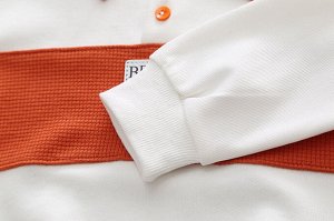 Детский костюм: свитшот с воротничком + брюки, цвет белый/оранжевый