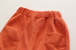 Детский костюм: свитшот с воротничком + брюки, цвет белый/оранжевый
