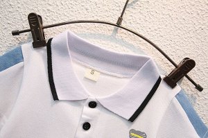 Детский комплект: футболка, принт "мишка", цвет белый + шорты, цвет синий