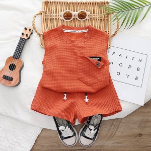 Детский костюм: майка + шорты, цвет оранжевый
