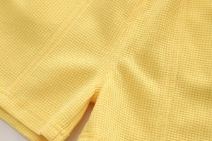 Детский комплект: футболка, принт "медведь в панаме" + шорты, цвет белый/желтый