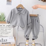 Детский костюм &quot;вафельный&quot;: кофта + брюки, цвет серый
