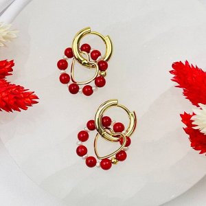 Серьги из Коралла и Жемчуга