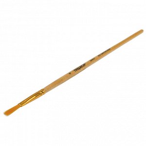 Кисть ПИФАГОР, СИНТЕТИКА, плоская, № 4, деревянная лакированная ручка, 200857