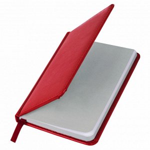 Еженедельник недатированный МАЛЫЙ ФОРМАТ 95х155мм А6 BRAUBERG Rainbow под кожу, 64л, красный, 114484