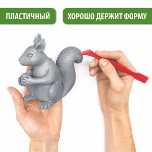 Пластилин скульптурный BRAUBERG ART CLASSIC серый, 0,5кг, мягкий, 106513