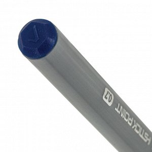 Ручка шариковая с грипом BRAUBERG &quot;i-STICK POINT&quot;, СИНЯЯ, корпус серый, линия письма 0,35 мм, 144021