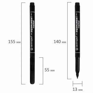 Маркер перманентный CENTROPEN 2536, ЧЕРНЫЙ, тонкий наконечник, 1 мм, трехгр.зона захвата, ш/к 16284