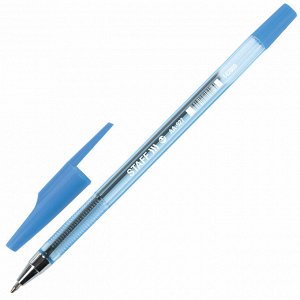 Ручка шариковая STAFF AA-927, СИНЯЯ, корпус тонированный, хром. детали, 0,7мм, линия 0,35мм, 142809