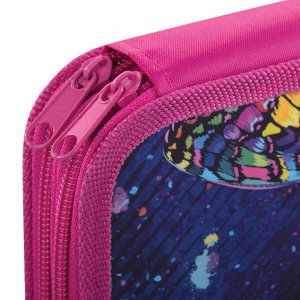 Пенал 2 отделения, ЮНЛАНДИЯ, ламинированный картон, 19х11 см, Colorful butterfly, 270886