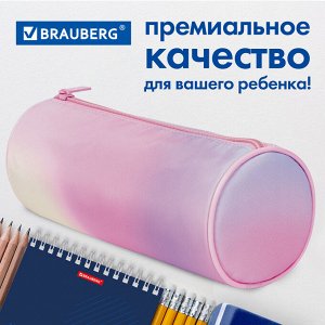 Пенал-тубус BRAUBERG, с эффектом Soft Touch, мягкий, Rainbow Cloud, 22х8 см, 229013