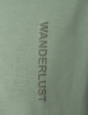 Футболка из премиального хлопка с авторским принтом св.оливка_wanderlust