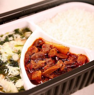 Саморазогревающийся рис Wang ZI Feng Fan с курицей, овощами, арахисом и супом, 459 гр