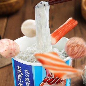 Рисовая лапша в чашке Oden "С морепродуктами и мясными шариками" со вкусом "Квашенная капуста", 1 шт., 165 гр