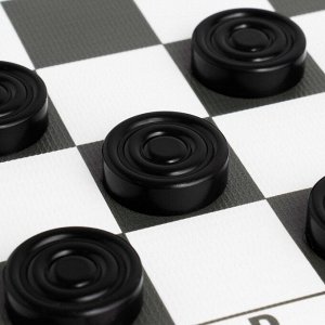 Шашки, настольная игра, поле винил 30x30 см, 24 шт., d=3 см, h=0.9 см, в тубусе