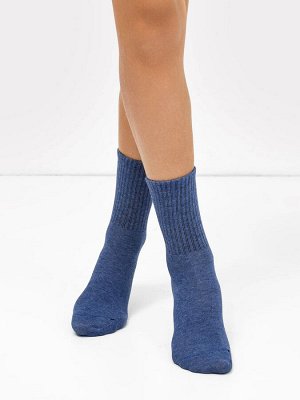 Детские высокие носки в оттенке светло-джинсовый меланж (1 упаковка по 5 пар)