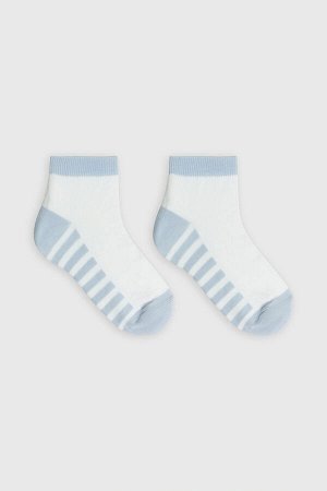 Носки детские белые с полосками по следу (1 упаковка по 5 пар)