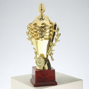 Кубок 184B, наградная фигура, золото, подставка пластик, 24.5 см