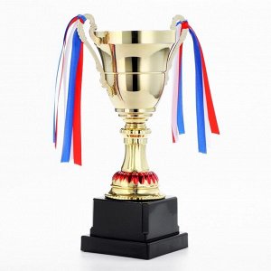Кубок 185С, наградная фигура, золото, триколор, подставка пластик, 23.9 см