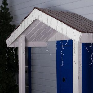 Гирлянда «Бахрома» 4 ? 0.6 м, IP44, прозрачная нить, 180 LED, свечение красное, 8 режимов, 220 В