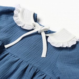 Платье с воротничком Крошка Я Муслин, 92-98, темно-синий