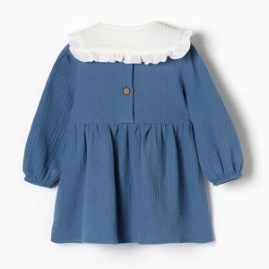 Платье с воротничком Крошка Я Муслин, 92-98, темно-синий