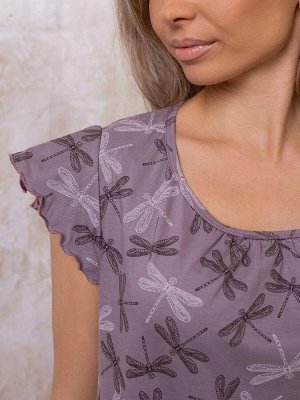 Сорочка ночная женская,мод. 426,трикотаж (Стрекоза, лиловый)