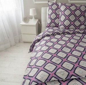 Комплект постельного белья 1,5-спальный, бязь "Комфорт" (Панно, розовый)