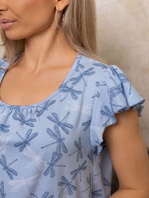 Сорочка ночная женская,мод. 426,трикотаж (Стрекоза, голубой)