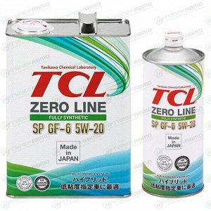 Масло моторное TCL Zero Line 5w20, синтетическое, API SP, ILSAC GF-6A, для бензинового двигателя, промо-набор 4+1л, арт. Z0040520SP_41