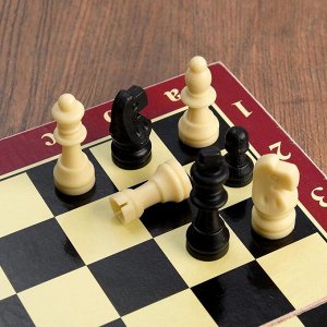 Настольная игра 3 в 1 "Карнал": нарды, шахматы, шашки, фишки дерево, фигуры пластик, 29 х 29 см 2731