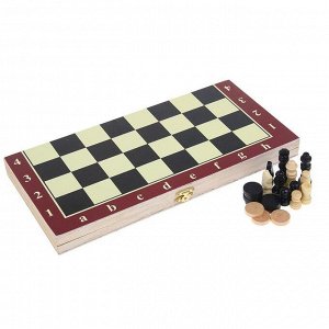 Настольная игра 3 в 1 "Карнал": нарды, шахматы, шашки, фишки дерево, фигуры пластик, 29 х 29 см 2731