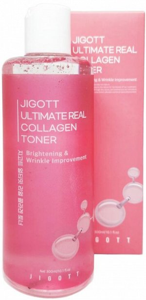 Jigott Тонер для лица омолаживающий с коллагеном Toner Collagen Ultimate Real, 300 мл