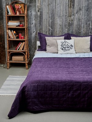 Покрывало на кровать из Канваса 250*250 см Цвет V111 - Фиолетовый