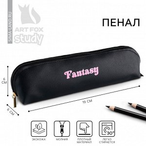 Пенал школьный из искусственной кожи Fantasy, 19x6 см