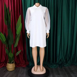 Женское платье с объемными прозрачными рукавами