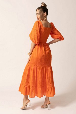 Платье Платье Golden Valley 44117 оранжевый 
Состав: Хлопок-100%;
Сезон: Лето
Рост: 170

Платье без воротника, с фигурным вырезом горловины, застежкой на потайную молнию в среднем шве спинки. Платье 