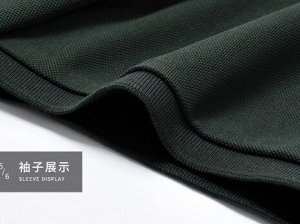Футболка-поло из плотного трикотажа с вышивкой-логотипом, темно-зеленый